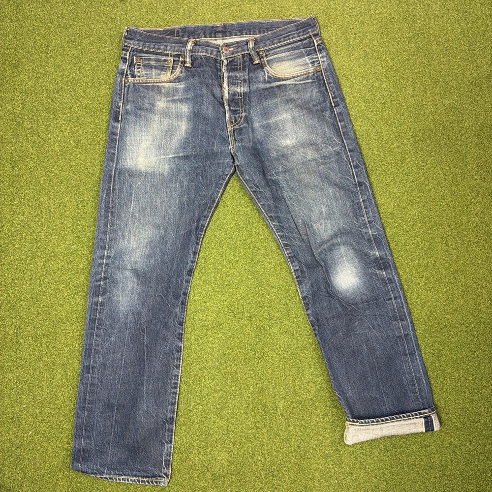 Levi's 501 Premium Selvedge Red Line Jeans 31x29 Made in Mexico Dark Wash
